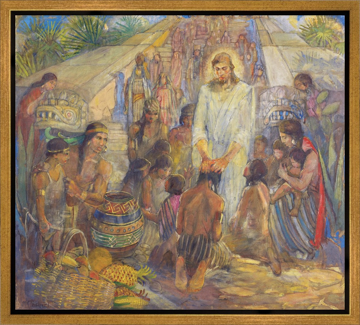 Christ Blesses the Nephites at the Bountiful Temple