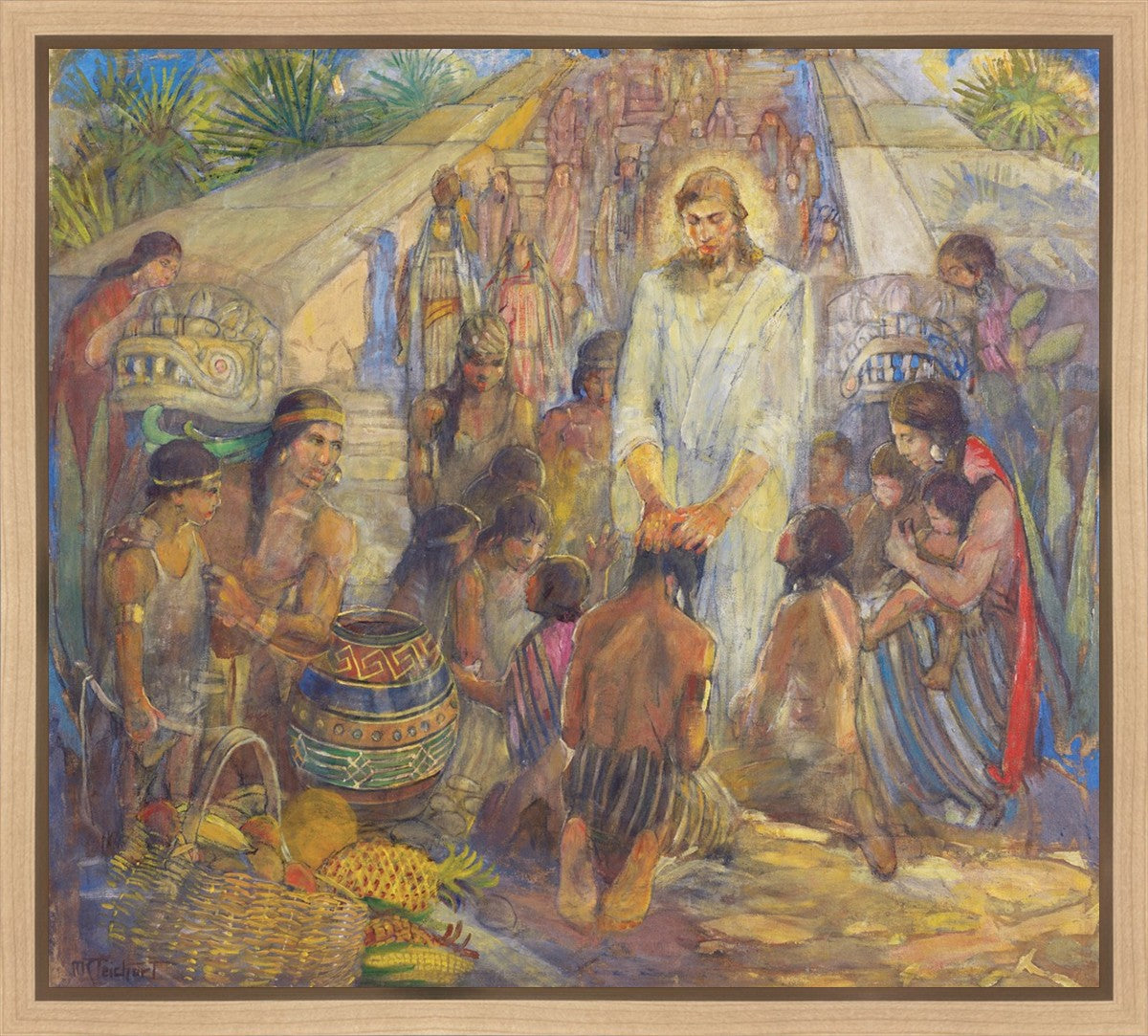 Christ Blesses the Nephites at the Bountiful Temple