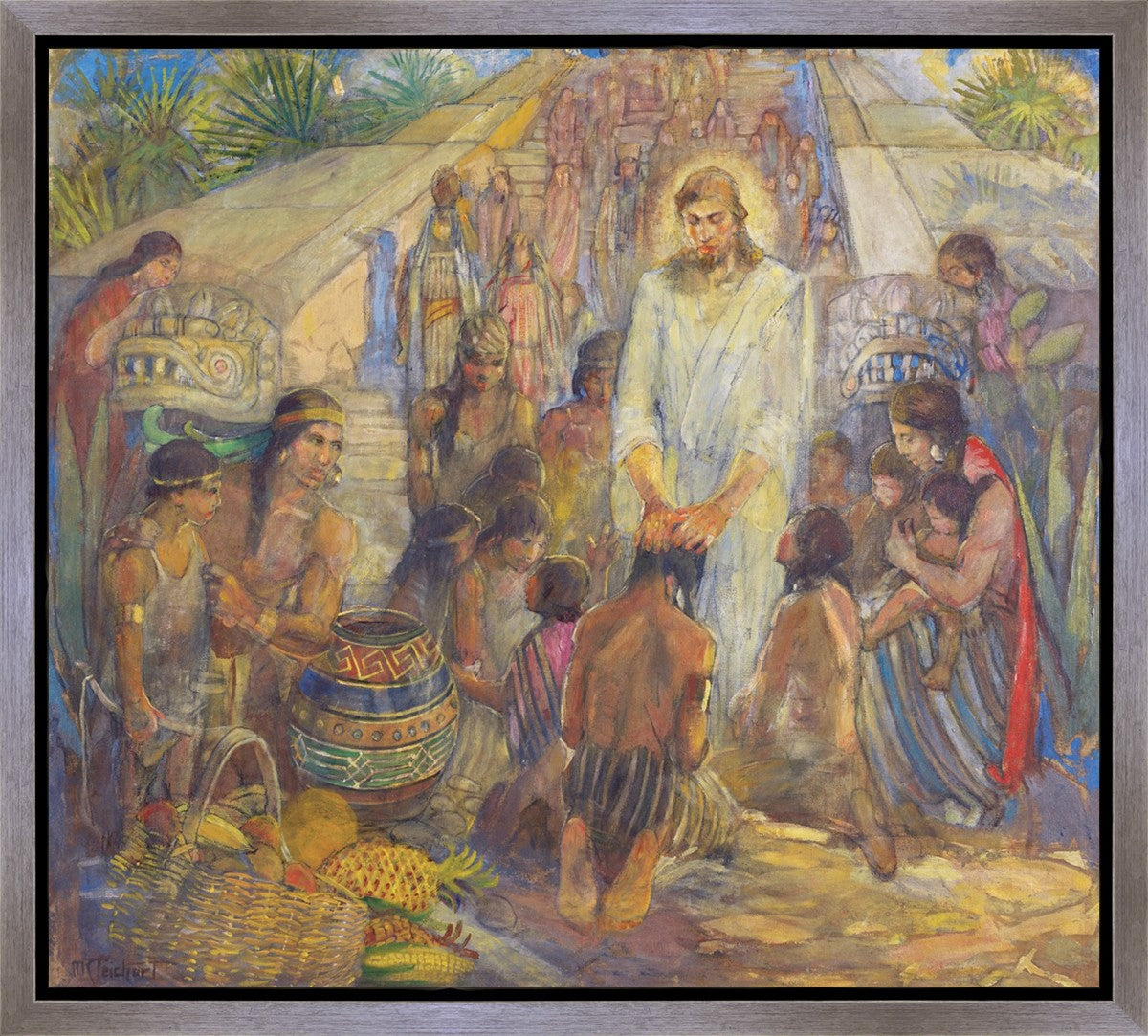 Christ Blesses the Nephites at the Bountiful Temple