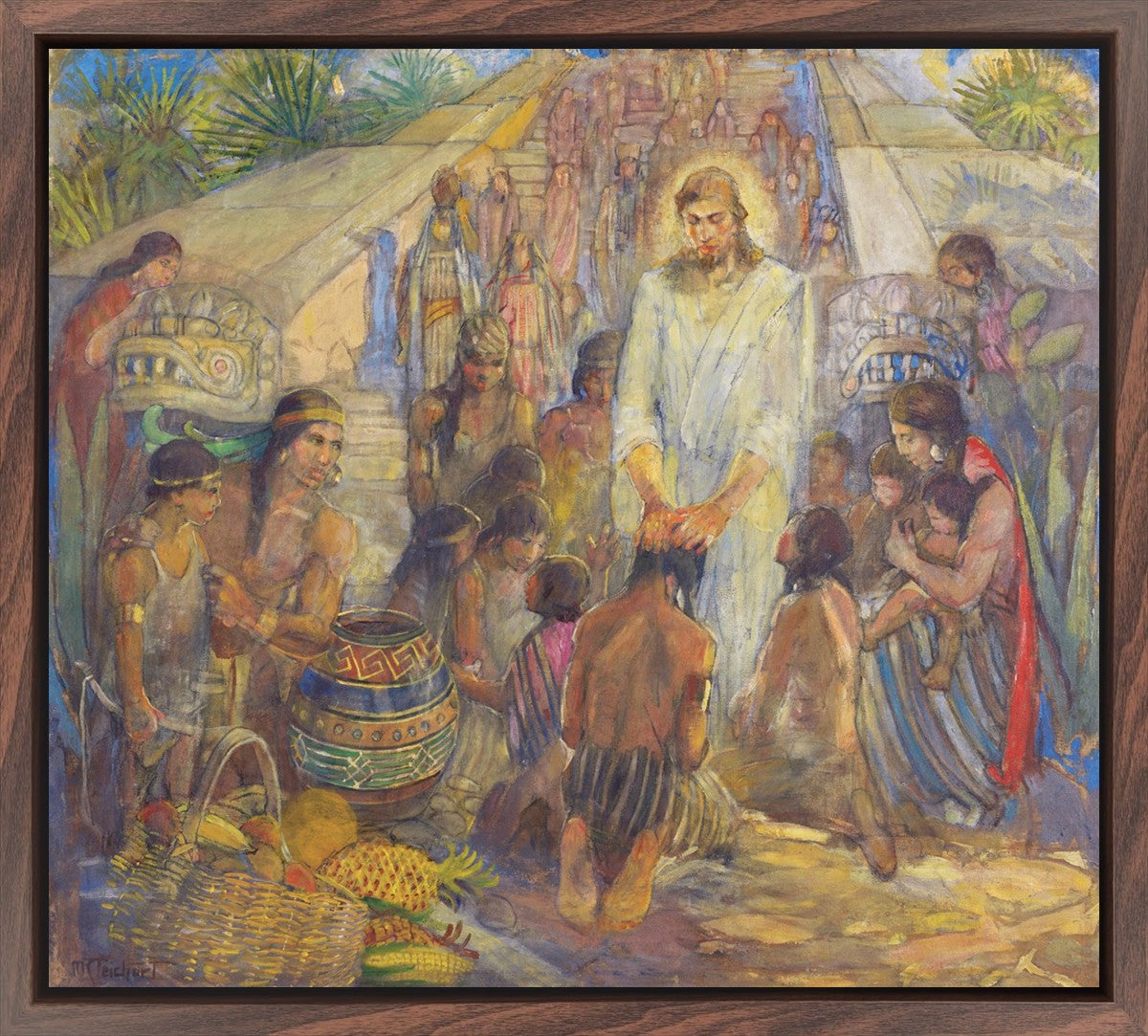 Christ Blesses the Nephites at the Bountiful Temple