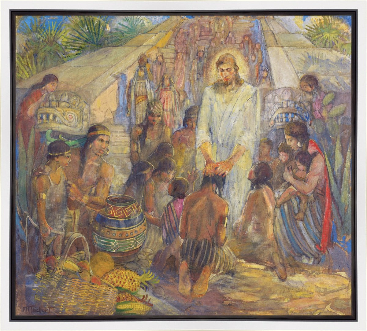 Christ Blesses the Nephites at the Bountiful Temple
