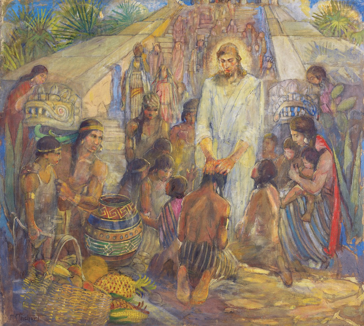 Christ Blesses the Nephites at the Bountiful Temple
