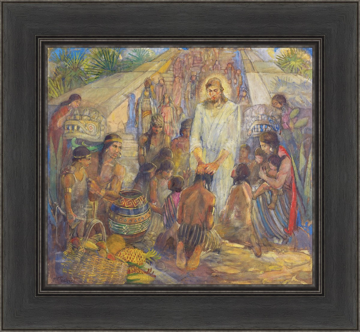 Christ Blesses the Nephites at the Bountiful Temple