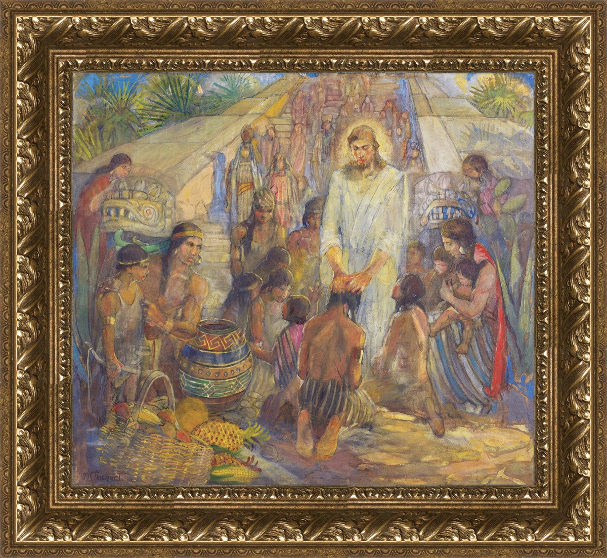 Christ Blesses the Nephites at the Bountiful Temple