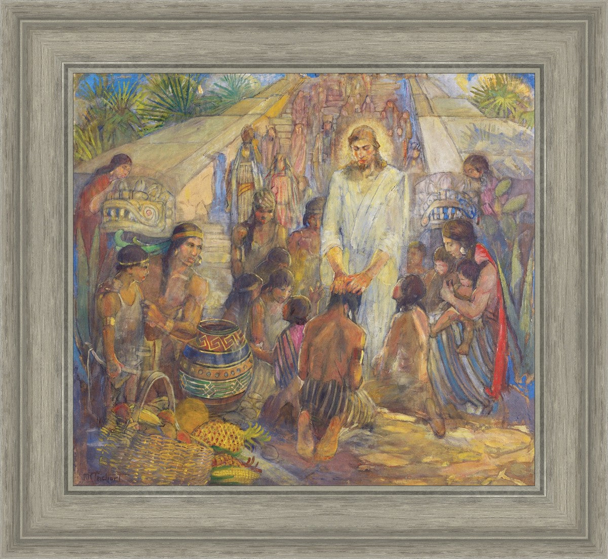 Christ Blesses the Nephites at the Bountiful Temple