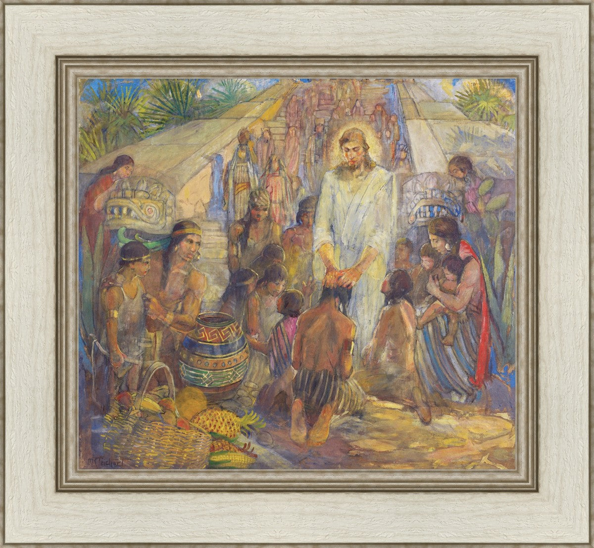 Christ Blesses the Nephites at the Bountiful Temple