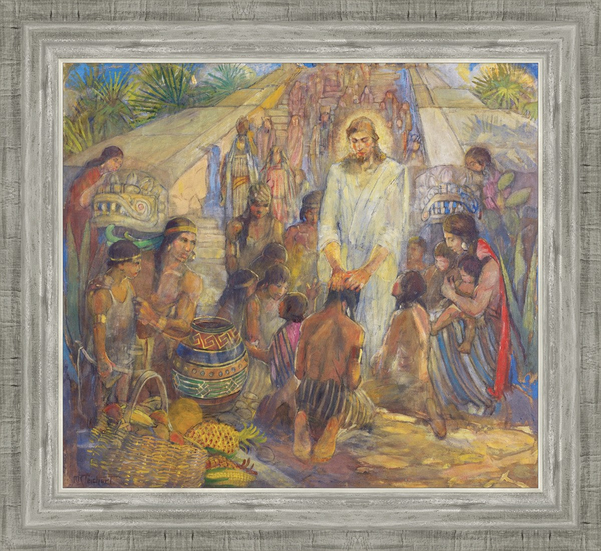 Christ Blesses the Nephites at the Bountiful Temple