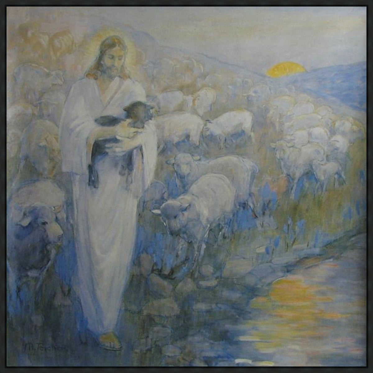 Rescue of the Lost Lamb Large Wall Art Gallery Wrap