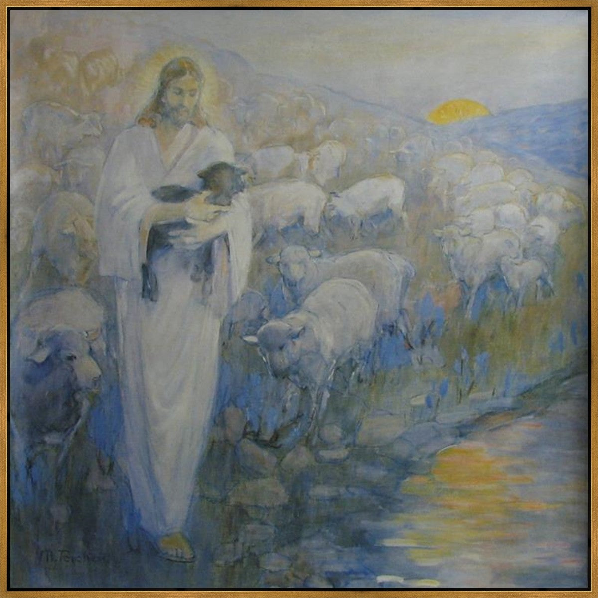 Rescue of the Lost Lamb Large Wall Art Gallery Wrap