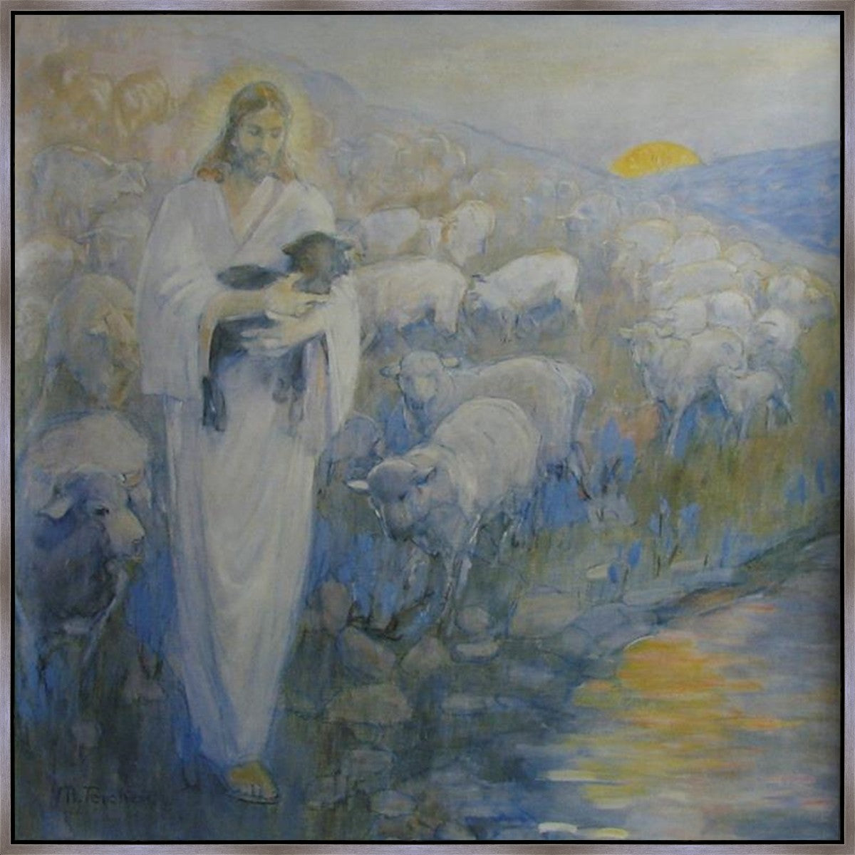 Rescue of the Lost Lamb Large Wall Art Gallery Wrap