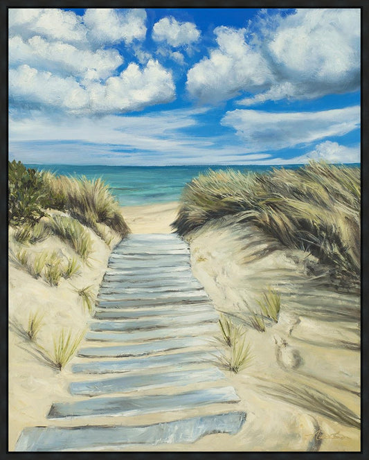 Enjoy the Beauty on your Broken Path Seashore Large Wall Art Gallery Wrap
