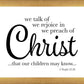 We Talk of Christ