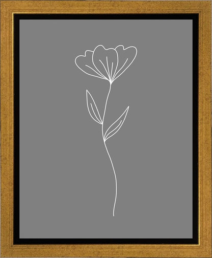 Minimalist Flower Gray Gallery Wrap