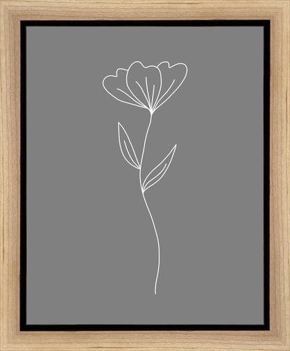 Minimalist Flower Gray Gallery Wrap