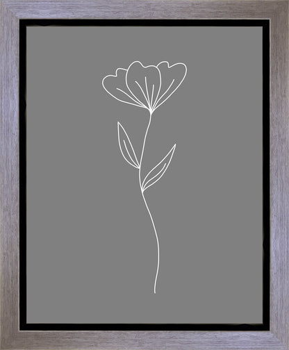 Minimalist Flower Gray Gallery Wrap