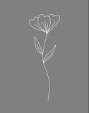 Minimalist Flower Gray Gallery Wrap