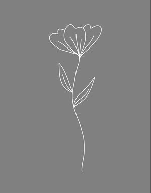 Minimalist Flower Gray Gallery Wrap