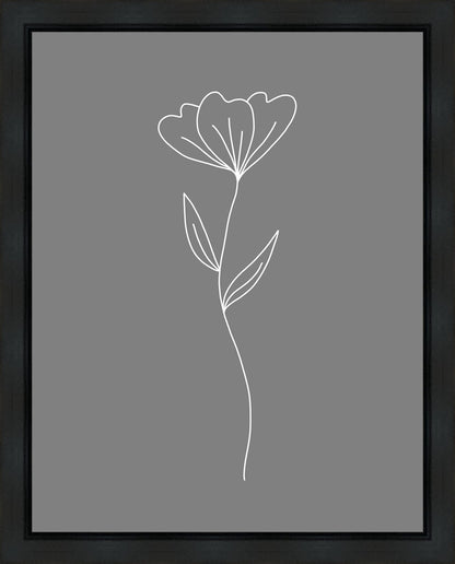Minimalist Flower Gray Gallery Wrap