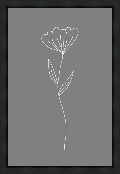 Minimalist Flower Gray Gallery Wrap