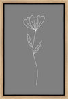 Minimalist Flower Gray Gallery Wrap