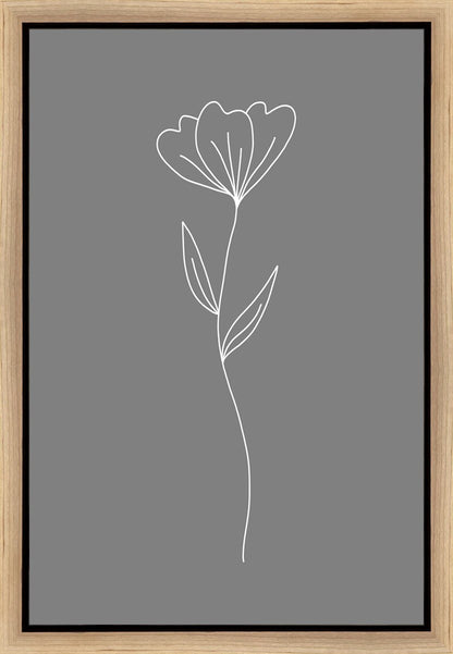 Minimalist Flower Gray Gallery Wrap