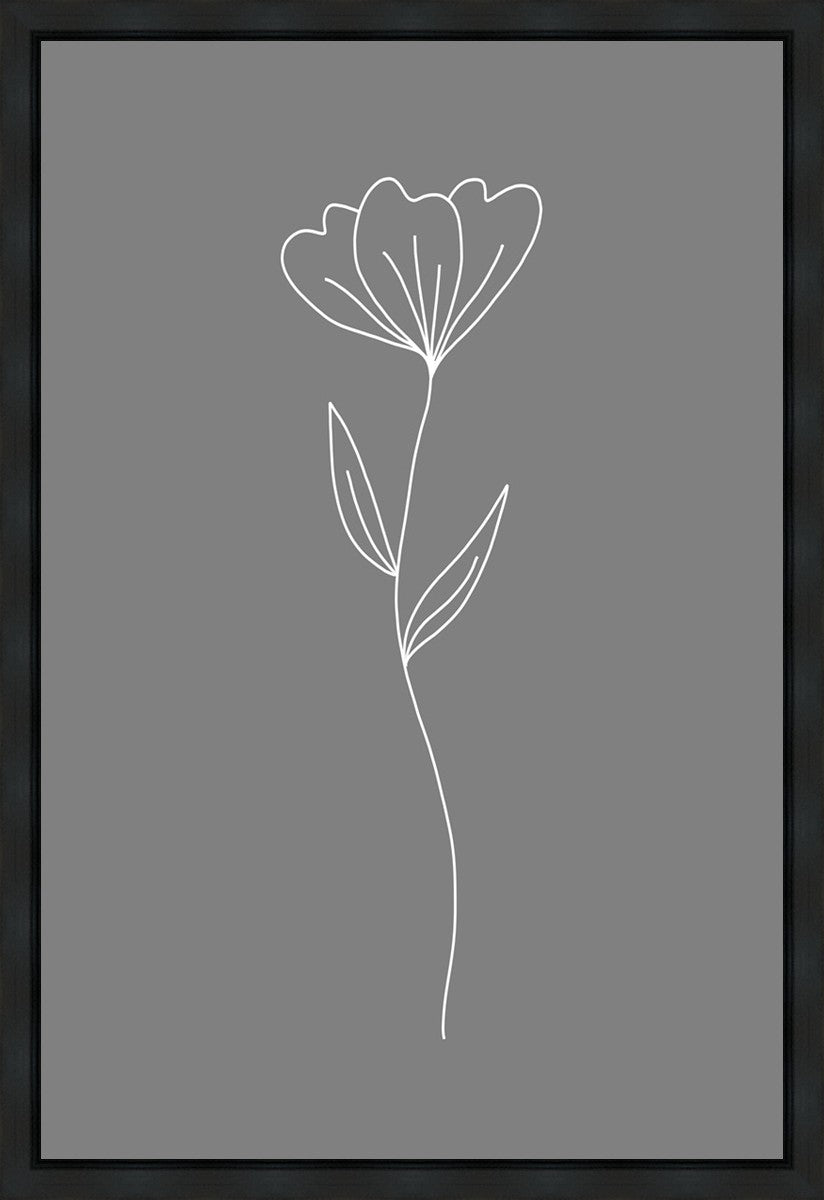 Minimalist Flower Gray Gallery Wrap