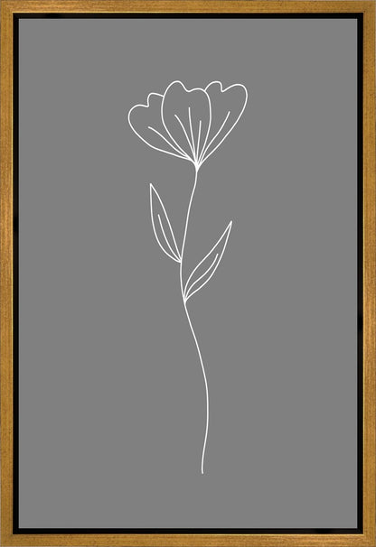 Minimalist Flower Gray Gallery Wrap