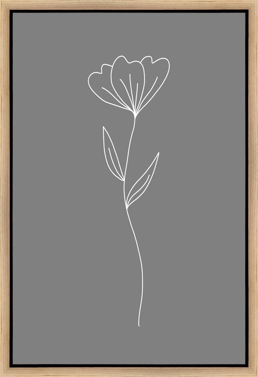 Minimalist Flower Gray Gallery Wrap