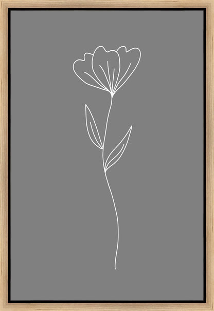 Minimalist Flower Gray Gallery Wrap