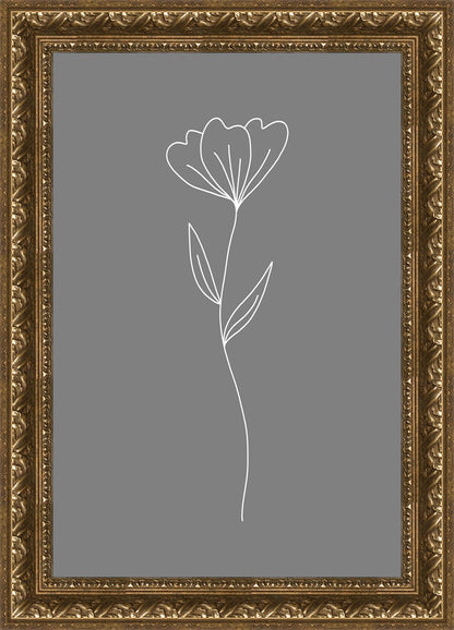 Minimalist Flower Gray