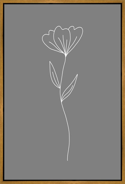 Minimalist Flower Gray Gallery Wrap