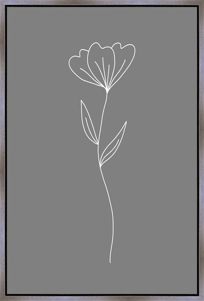 Minimalist Flower Gray Gallery Wrap