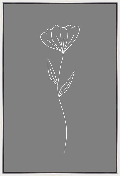 Minimalist Flower Gray Gallery Wrap