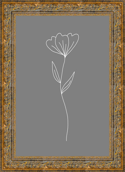 Minimalist Flower Gray