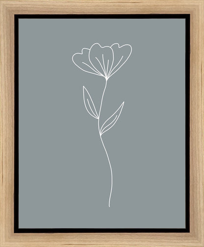 Minimalist Flower Blue Gallery Wrap