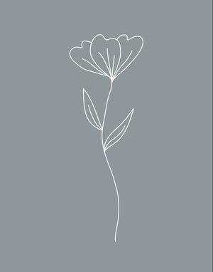 Minimalist Flower Blue