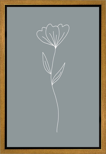 Minimalist Flower Blue Gallery Wrap