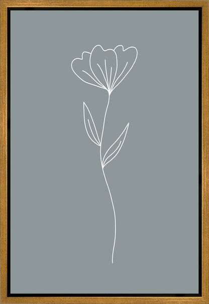 Minimalist Flower Blue Gallery Wrap