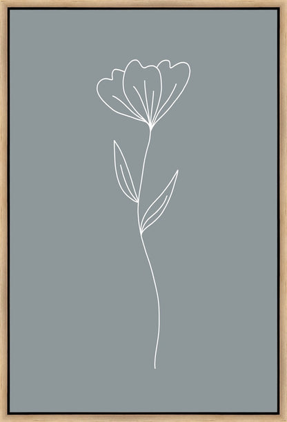 Minimalist Flower Blue Gallery Wrap