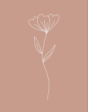 Minimalist Flower Pink Gallery Wrap