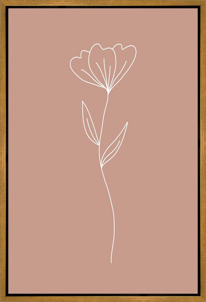 Minimalist Flower Pink Gallery Wrap