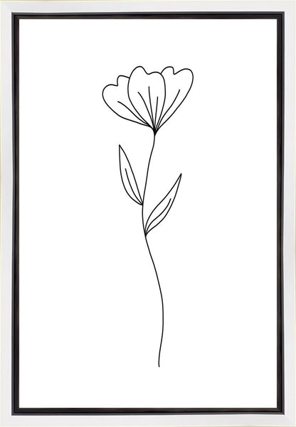 Minimalist Flower White Gallery Wrap