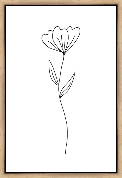 Minimalist Flower White Gallery Wrap