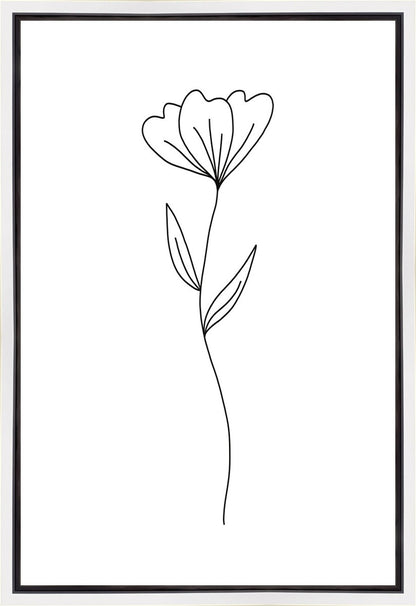 Minimalist Flower White Gallery Wrap