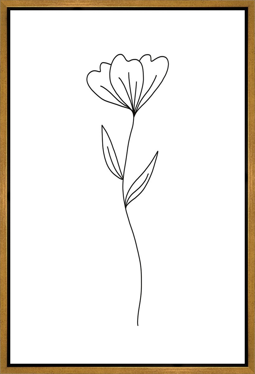 Minimalist Flower White Gallery Wrap