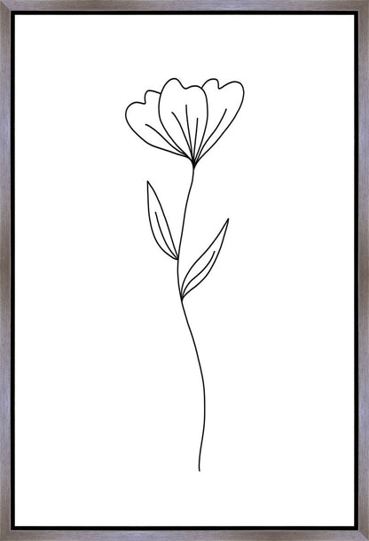 Minimalist Flower White Gallery Wrap