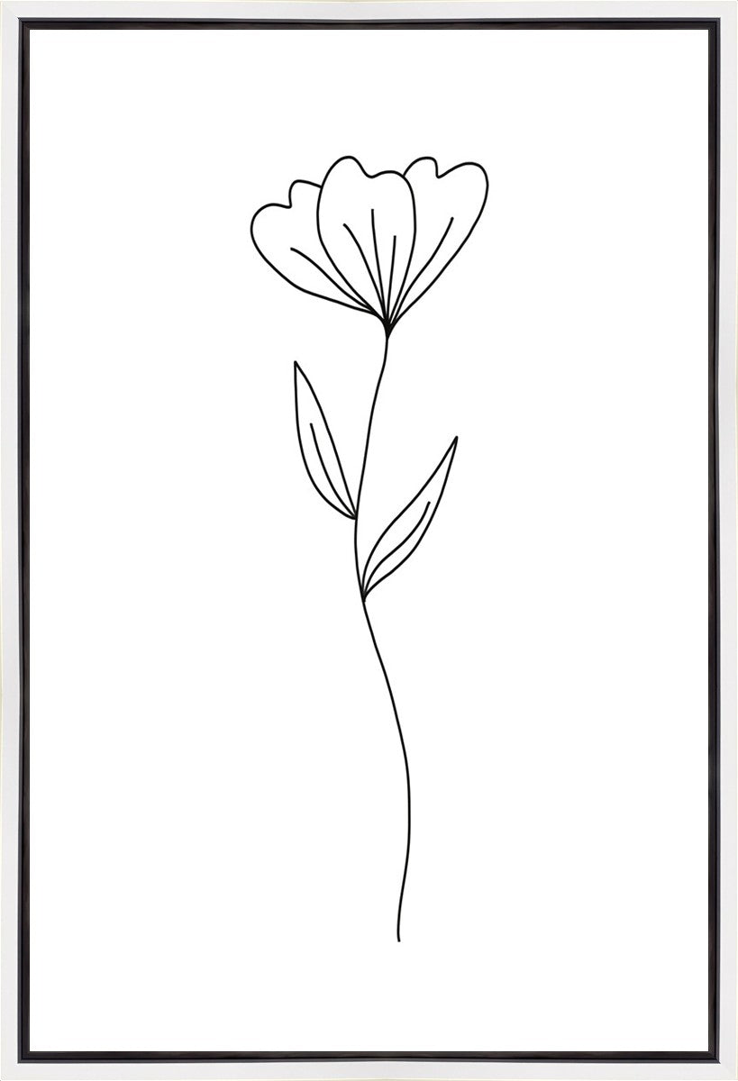 Minimalist Flower White Gallery Wrap