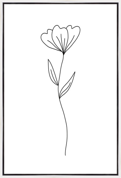 Minimalist Flower White Gallery Wrap