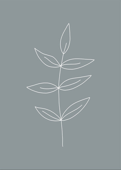 Minimalist Leaves Blue