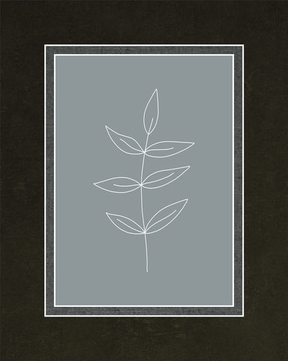 Minimalist Leaves Blue